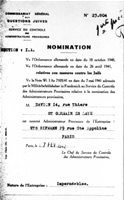 Nomination du premier administrateur provisoire pour l'aryanisation de l'atelier de confection au 29, rue Sainte-Apolline,  Paris, en fvrier 1942.
