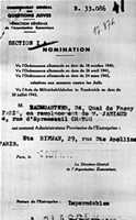 Nomination d'un troisime administrateur provisoire pour l'atelier de confection de la rue Sainte-Apolline, en septembre 1943.