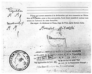 Dclaration en vue de rclamer la nationalit franaise pour Franoise Milewski, en vertu du droit ud sol, en juillet 1947 (page 2).