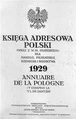 L'annuaire des professions en Pologne en 1929 : page de garde.